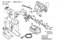 Bosch 0 601 938 627 Gbm 9,6 Ves-2 Cordless Drill 9.6 V / Eu Spare Parts